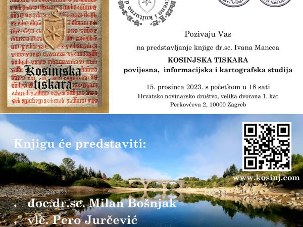Predstavljanje knjige “Kosinjska tiskara” u Zagrebu