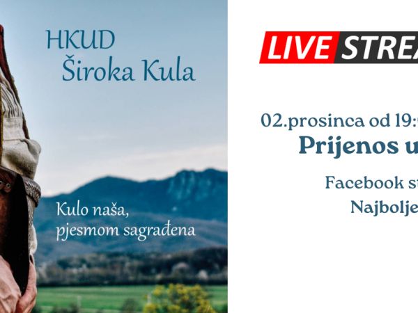 Deset godina rada i tradicije: Jubilarni koncert HKUD “Široka Kula” pratite uživo na Facebook stranici - Najbolje iz Like