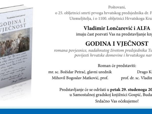 U Gospiću predstavljanje knjige “Godina i vječnost” o životu predsjednika Tuđmana