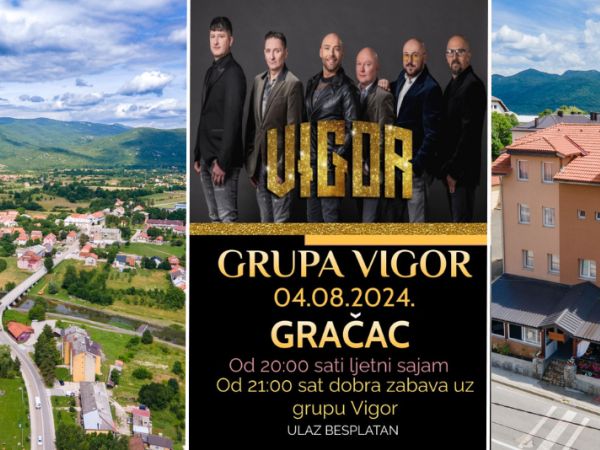 Kulturno ljeto u Gračacu: Ovu nedjelju nastup grupe Vigor i gastronomska ponuda restorana Villa Dijana Kulturno ljeto u Gračacu: Ovu nedjelju nastup grupe Vigor i gastronomska ponuda restorana Villa Dijana