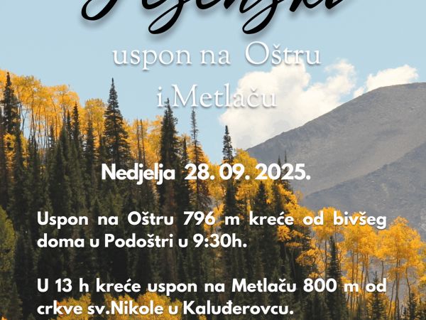 Doček jeseni na Metlači i Oštri uz Planinarsko društvo “Željezničar Gospić” Doček jeseni na Metlači i Oštri uz Planinarsko društvo “Željezničar Gospić”
