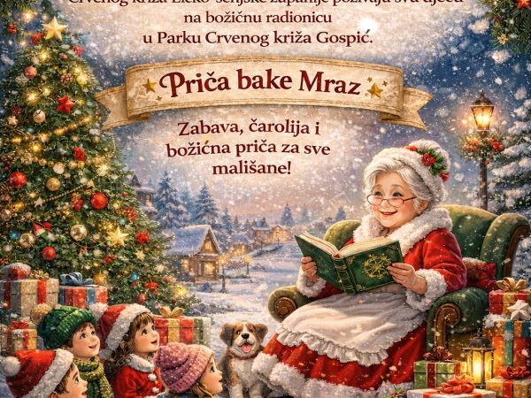 “Priča bake Mraz“ u Gospiću: Crveni križ Gospić organizira božićnu radionicu za najmlađe