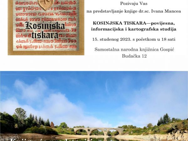 Predstavljanje knjige „Kosinjska tiskara“ u Gospiću