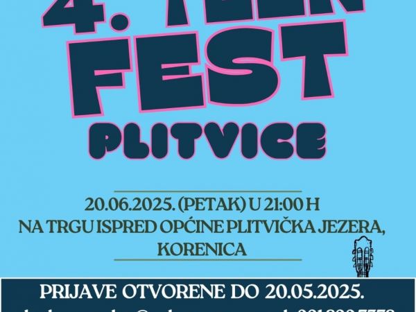 4. Teen Fest Plitvice: Prijave za mlade pjevače traju do 20. svibnja!