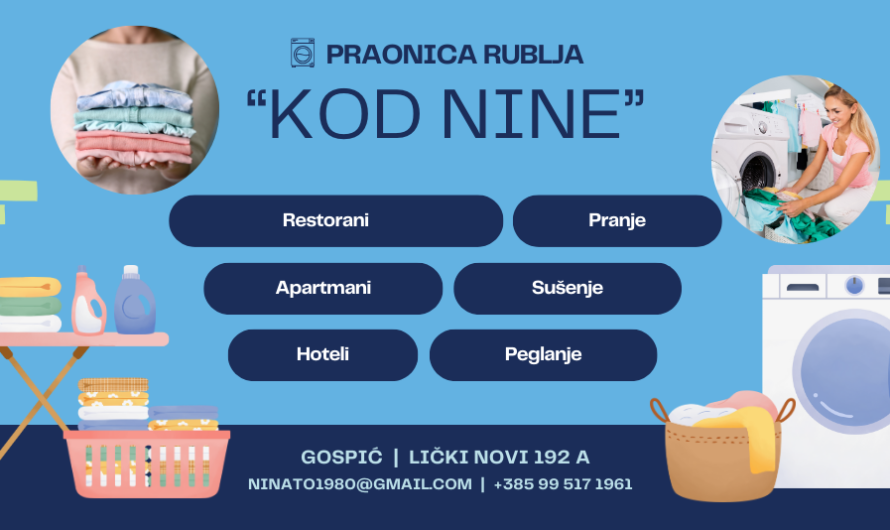 Otkrijte Praonicu i peglaonicu rublja “Kod Nine” – Novu stanicu za čistoću, udobnost i zdravlje