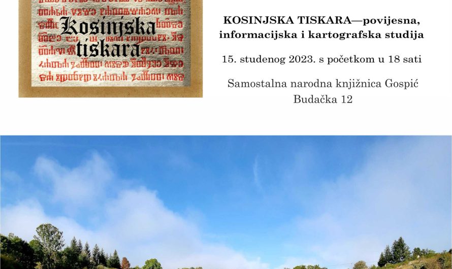 Predstavljanje knjige „Kosinjska tiskara“ u Gospiću