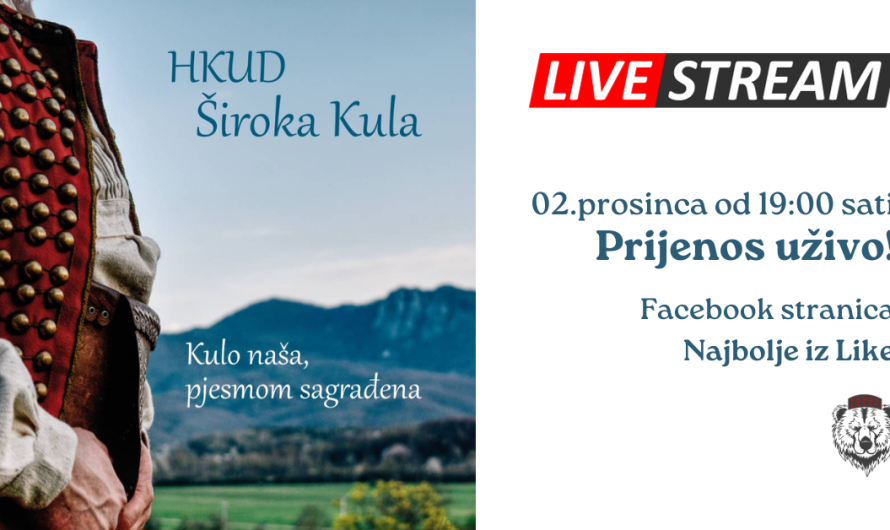 Deset godina rada i tradicije: Jubilarni koncert HKUD “Široka Kula” pratite uživo na Facebook stranici – Najbolje iz Like