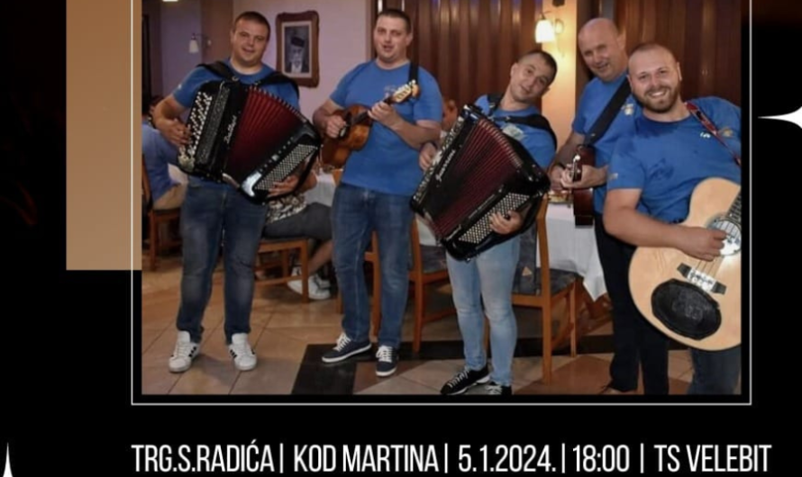 Večeras TS Velebit na Trgu Stjepana Radića „Kod Martina“