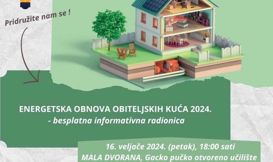 Besplatna radionica „Energetska obnova obiteljskih kuća 2024.“