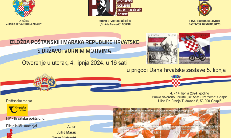 Otvorenje izložbe „Poštanskih maraka Republike Hrvatske s državotvornim motivima“ u Gospiću